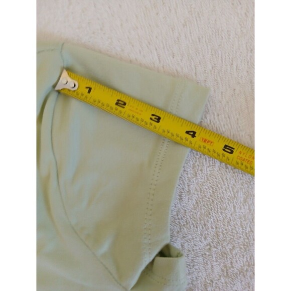 No Comment Womens Blouse V-Neck Wrap Short Sleeves Light Green Size Large - Picture 12 of 15